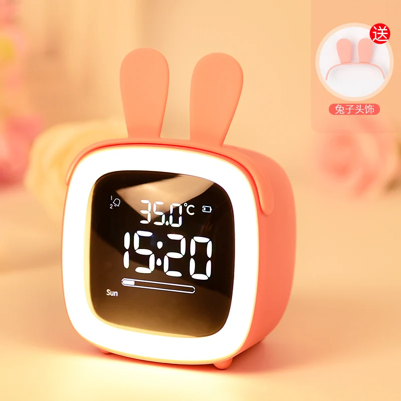 

Kids Electronic Bluetooth LED Alarm Clock Mirror Table Snooze Clock Alarm Temperature Desktop Budzik Home Decor Clocks JJ60AC