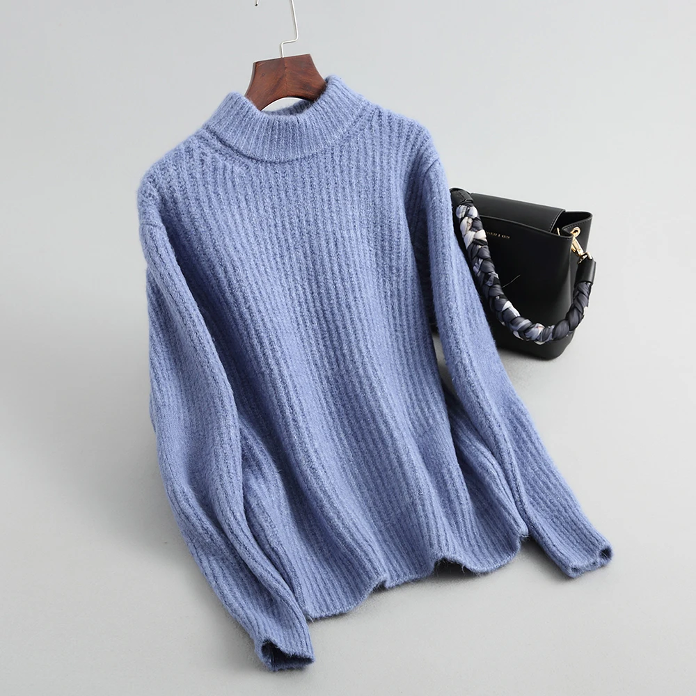 И толстые трикотажные женские пуловеры из мохера с длинным рукавом | Женская