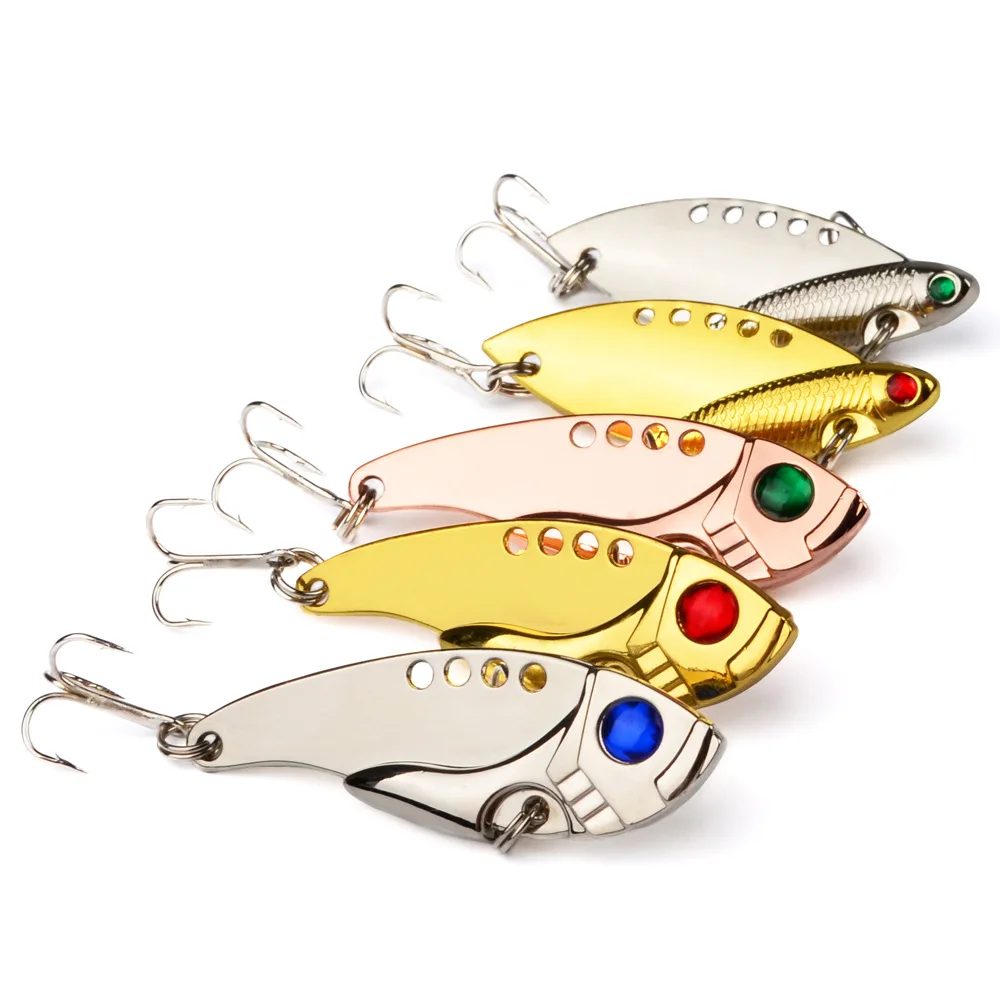 

5Pcs 11g 3D Eyes Metal Vib Blade Lure VIBE Sinking Vibration Baits Artificial Vibe for Bass Pike Perch Fishing