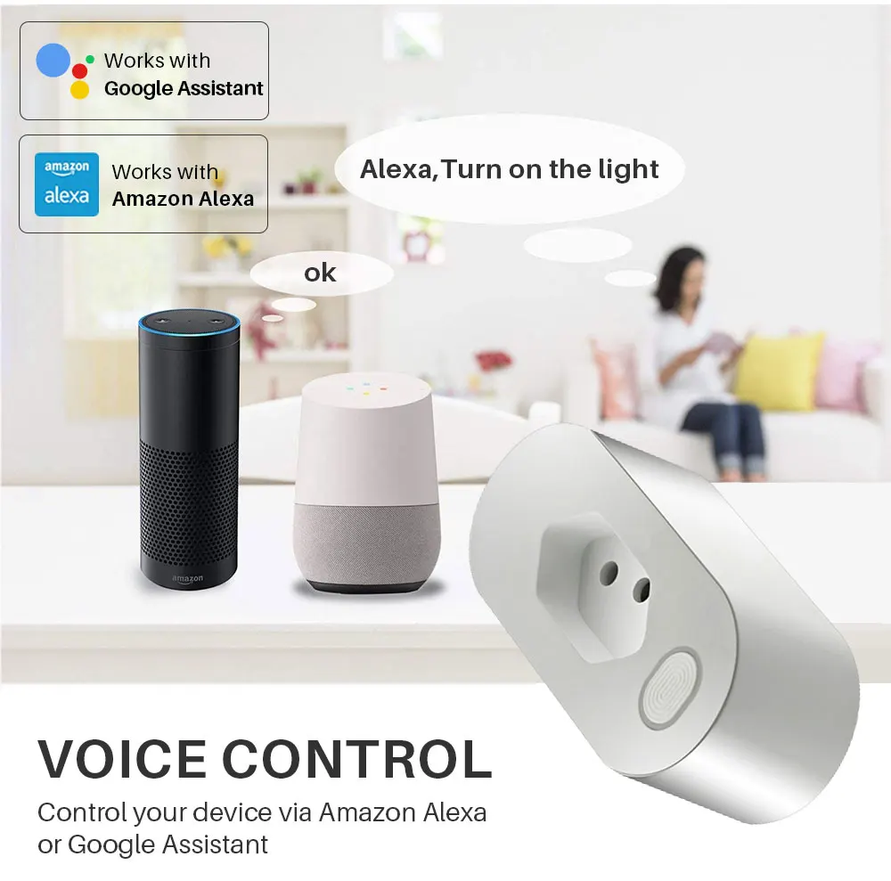 WiFi Smart Plug бразильский стандарт 16A интеллектуальная розетка синхронизации с монитором энергии управление приложением работает с Alexa Google Assistant