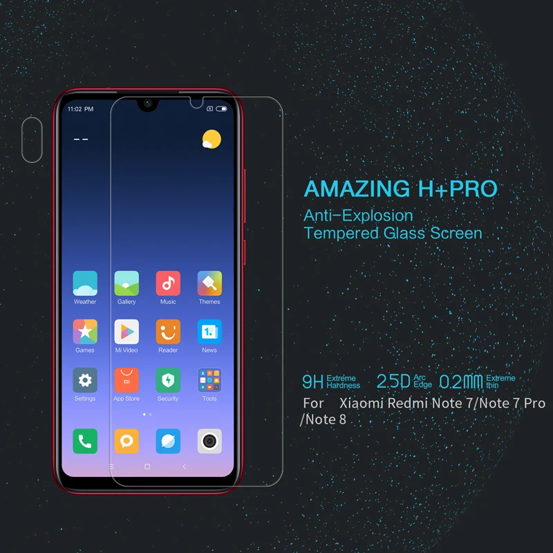 Для xiaomi redmi note 8T стекло Nillkin H+ Pro 2.5D Закаленное стекло для защиты экрана для xiaomi Note 7/7 s/7 Pro/Note 8/8 Pro стекло