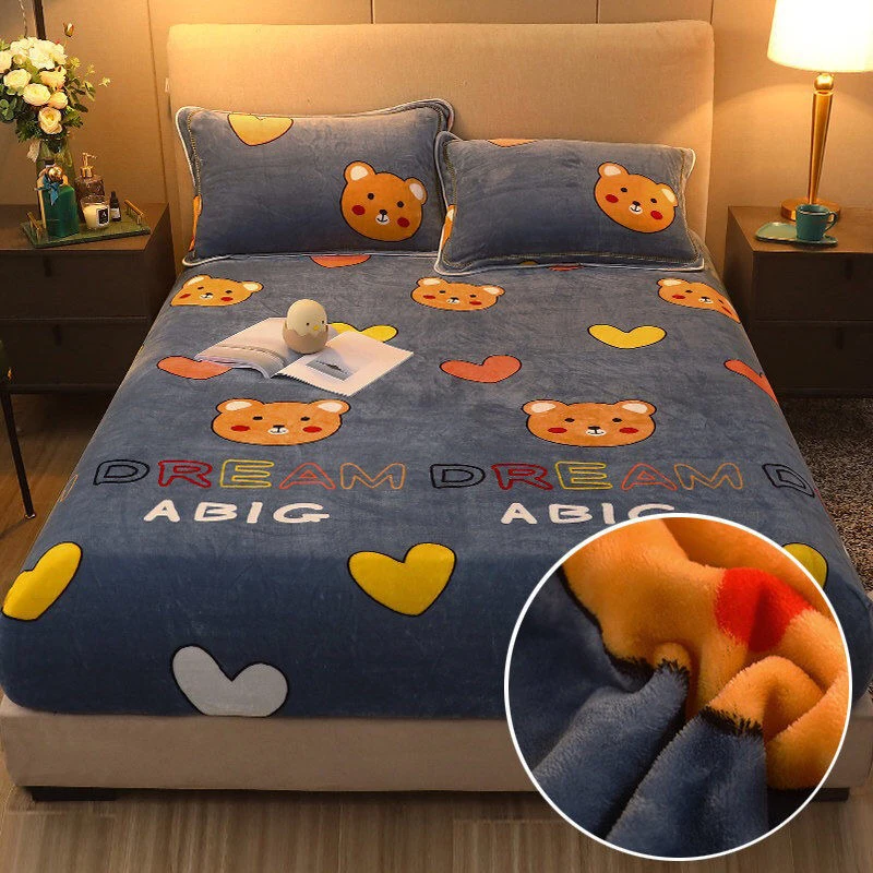 

Популярный Теплый Бархатный защитный матрас, чехол для взрослых, детей, двуспальная кровать, супермягкая Удобная простыня, размер King-Size, с п...