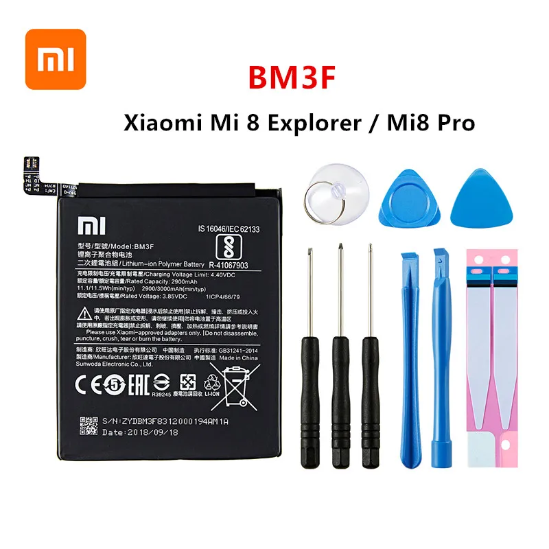 Оригинальный аккумулятор Xiao mi 100% BM3F 3000 мАч для Xiaomi 8 Mi Explorer/Mi8 Pro сменные батареи