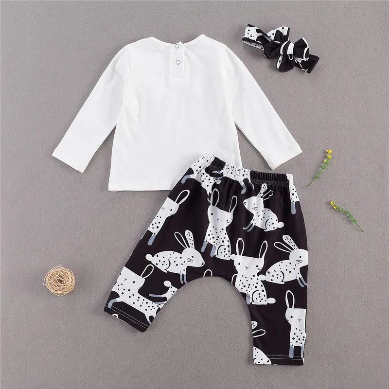 Повседневный костюм с принтом для маленьких девочек Комплект со штанами