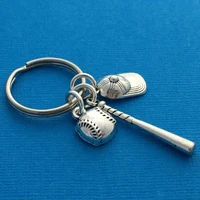 sports baseball bat baseball baseball cap baseball keychain tide simple backpack pendant athlete player gift keychain
