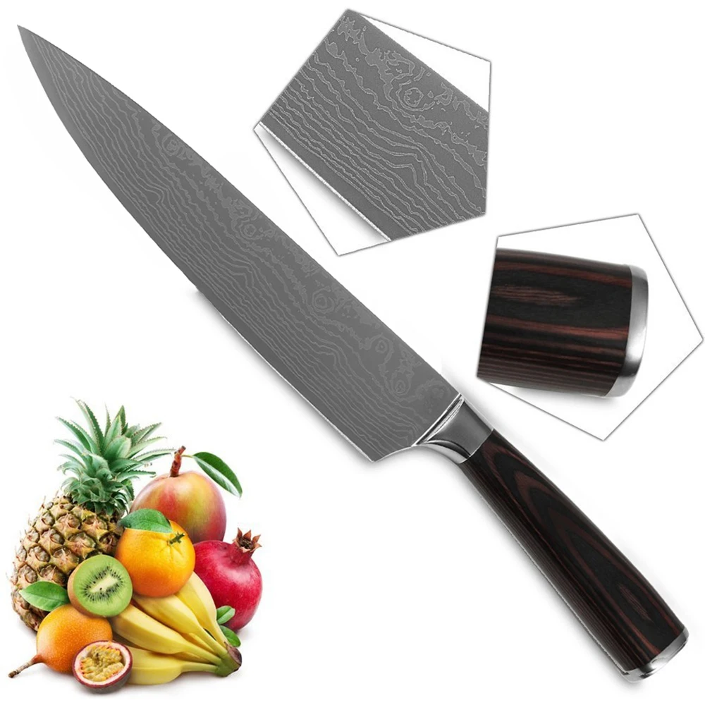 Нож шеф-повара из дамасской стали 8 дюймов | Дом и сад