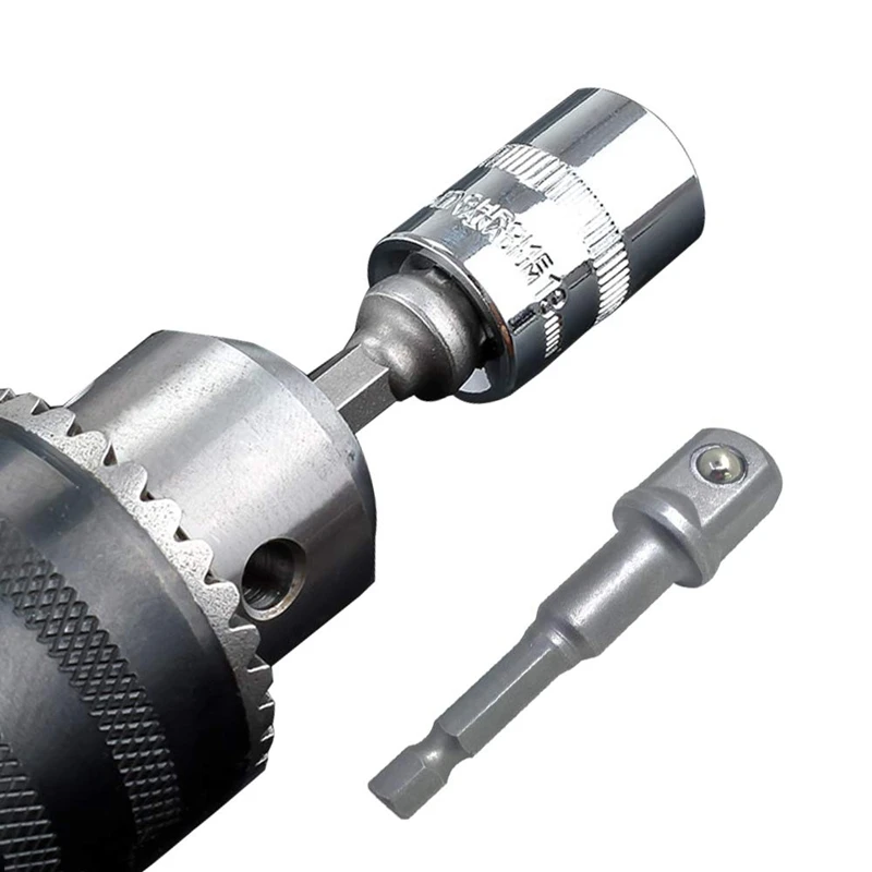 

6 Pcs Hex Shank Socket Adapter Drill Bit/Extension Set, 1/4-Inch, 3/8-Inch, and 1/2-Inch Driver Power Drill Impact Driver - 3 In