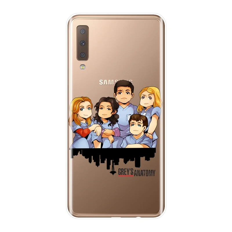 ТПУ задняя крышка для Samsung Galaxy A3 A5 A7 2016 2017 серый анатомический силиконовый чехол