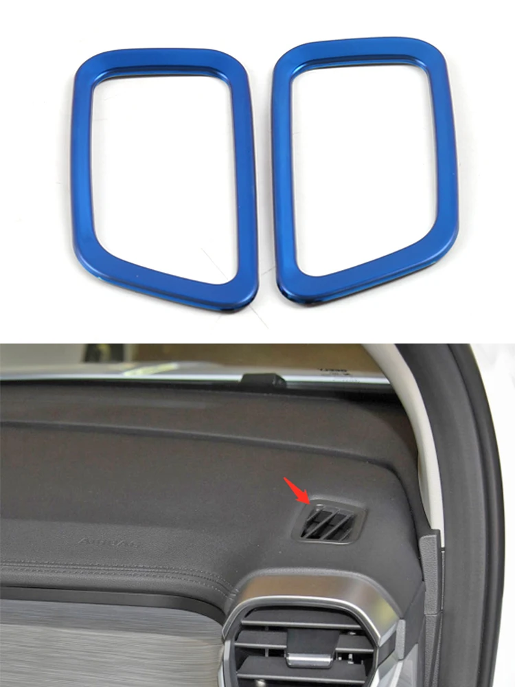 

For Geely Coolray SX11 2018-2020 Interior Front Air Condition Outlet Decorative Cover AC Vent FrameTrim Sticker Stainless Steel