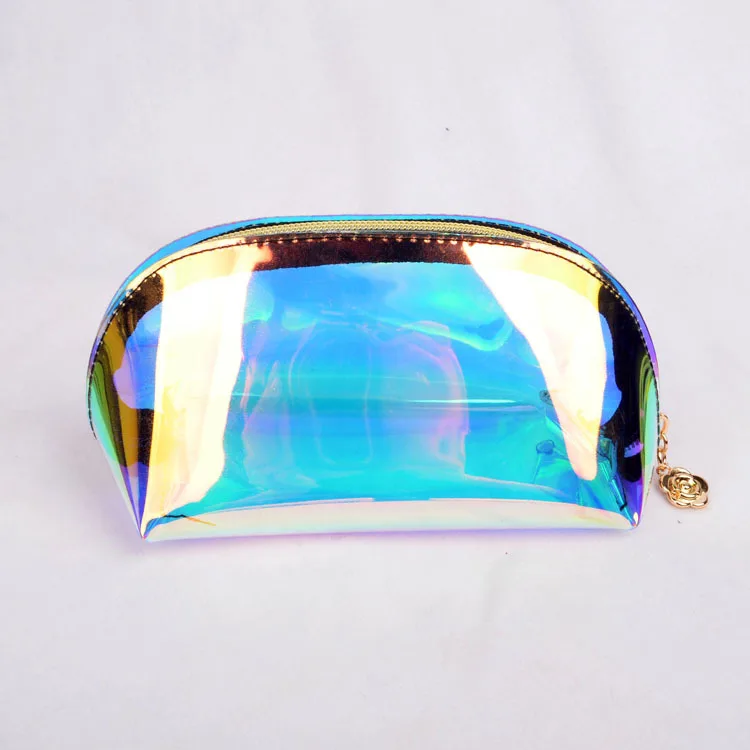 Крутая радужная пленка прозрачная косметичка клатч лазерная сумочка|Косметички|