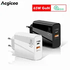 Зарядное устройство Acgicea GaN USB C, 65 Вт, быстрая зарядка PD, 4,0, 3,0, PD3.0, быстрое зарядное устройство USB Type-C для iPhone 13, 12 Pro Max, Macbook air