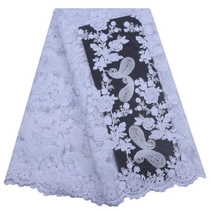 Небесно-голубая африканская кружевная ткань с вышивкой в нигерийском стиле