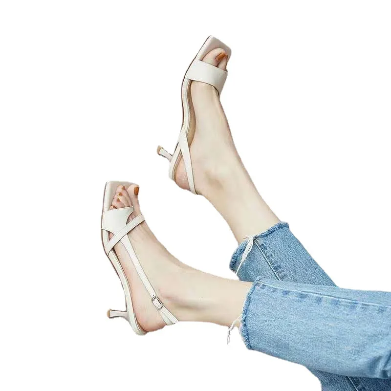 

2021 new fashion high heel sandals women summer stiletto high fashionable fish mouth Roman ladies sandals