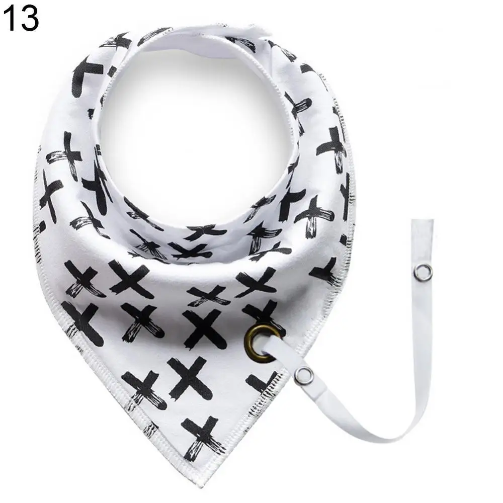 

Baby Infant Toddler Soft Triangle Bandana Bib Saliva Towel with Pacifier Clip