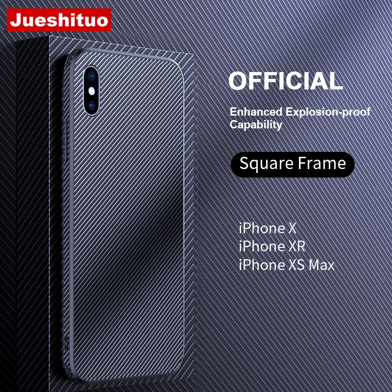 JUESHITUO Kevlar Shockproof Phone Case For iPhone XR XS Max Luxury Carbon Fiber Fundas Back Cover For iPhone X XS Business Coque