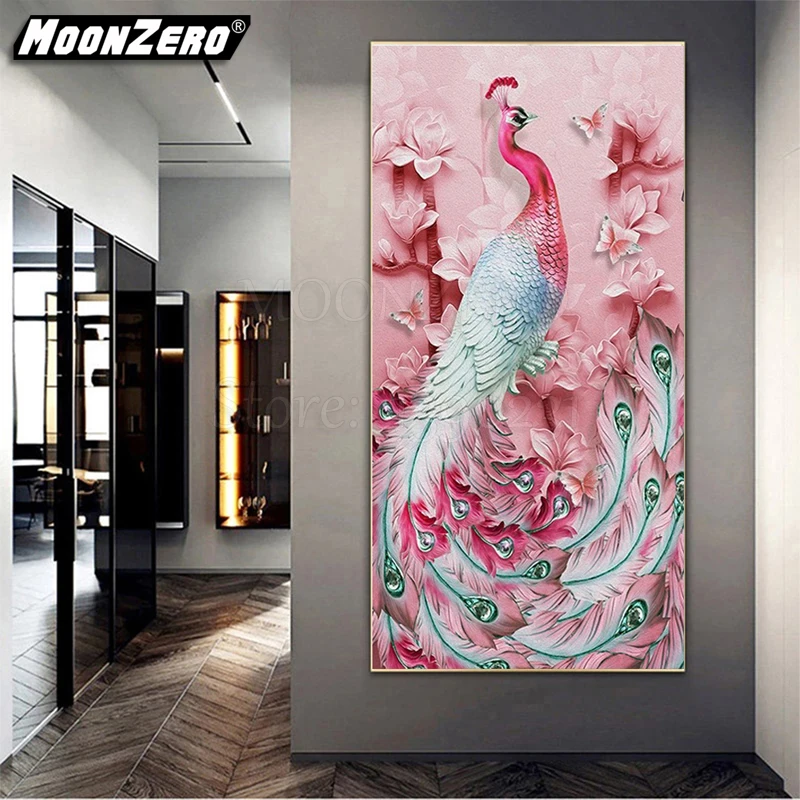 

5D алмазная живопись «сделай сам», животное, павлин, полноразмерная/круглая Алмазная вышивка с эффектом пиона, вышивка крестиком, домашний д...