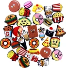 100 шт. оптовая смешанная мультяшная пищевая икона из ПВХ с плоской спинкой, картофель фри, хот-дог, кола, аксессуары для ювелирных изделий DIY