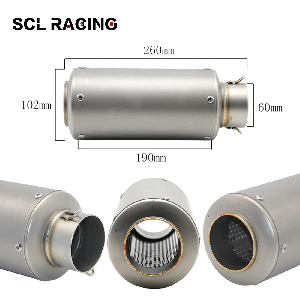 Alconstar новая 60 мм Нержавеющая сталь SC выхлопная труба мотоцикла глушитель