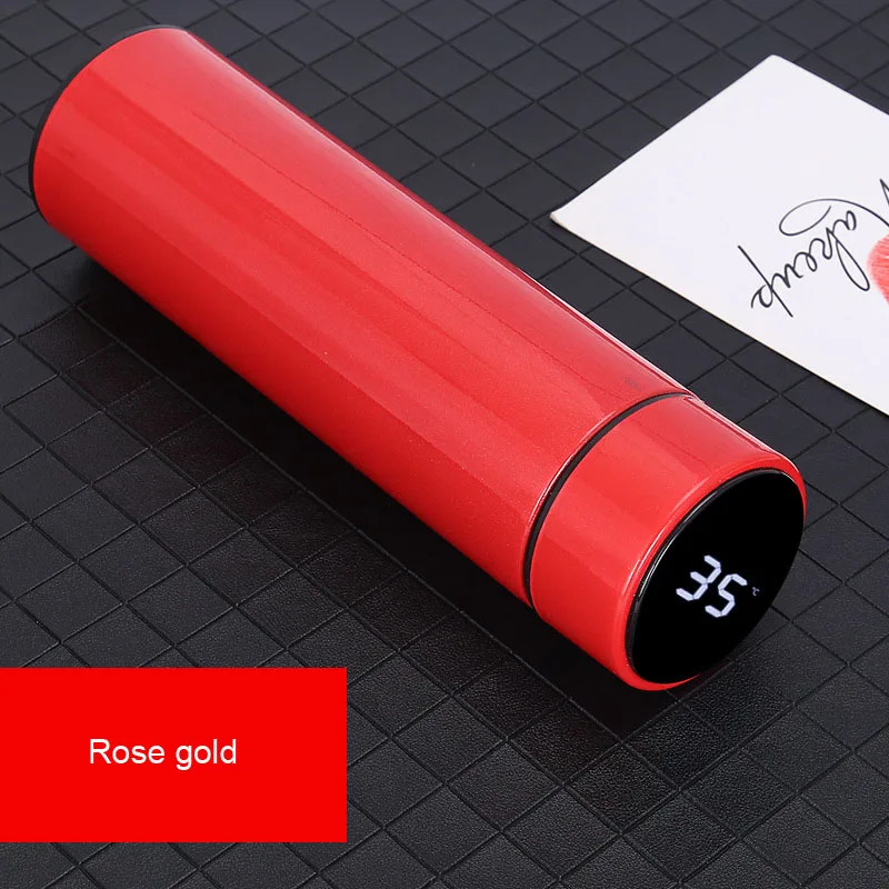 

500 мл умный термос, бутылка для воды, СВЕТОДИОДНЫЙ Цифровой температурный дисплей, термокружки из нержавеющей стали для кофе, интеллектуаль...