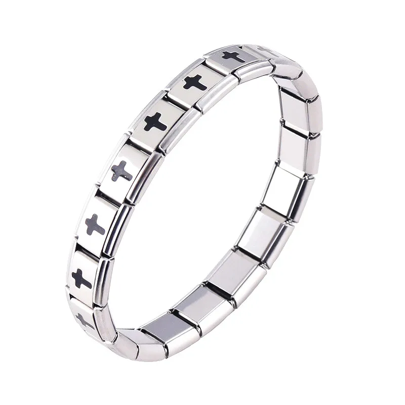 Для женщин ювелирные изделия с черным перекрестным креплением упругой энергии