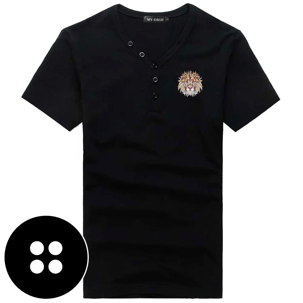 A65-Short-Black Мужская футболка большого размера, весна-осень, новинка, эластичная хлопковая футболка, Мужская одноцветная футболка, на пуговицах, воротник, длинный рукав, топ, тройники - Цвет: A65-Short-Black