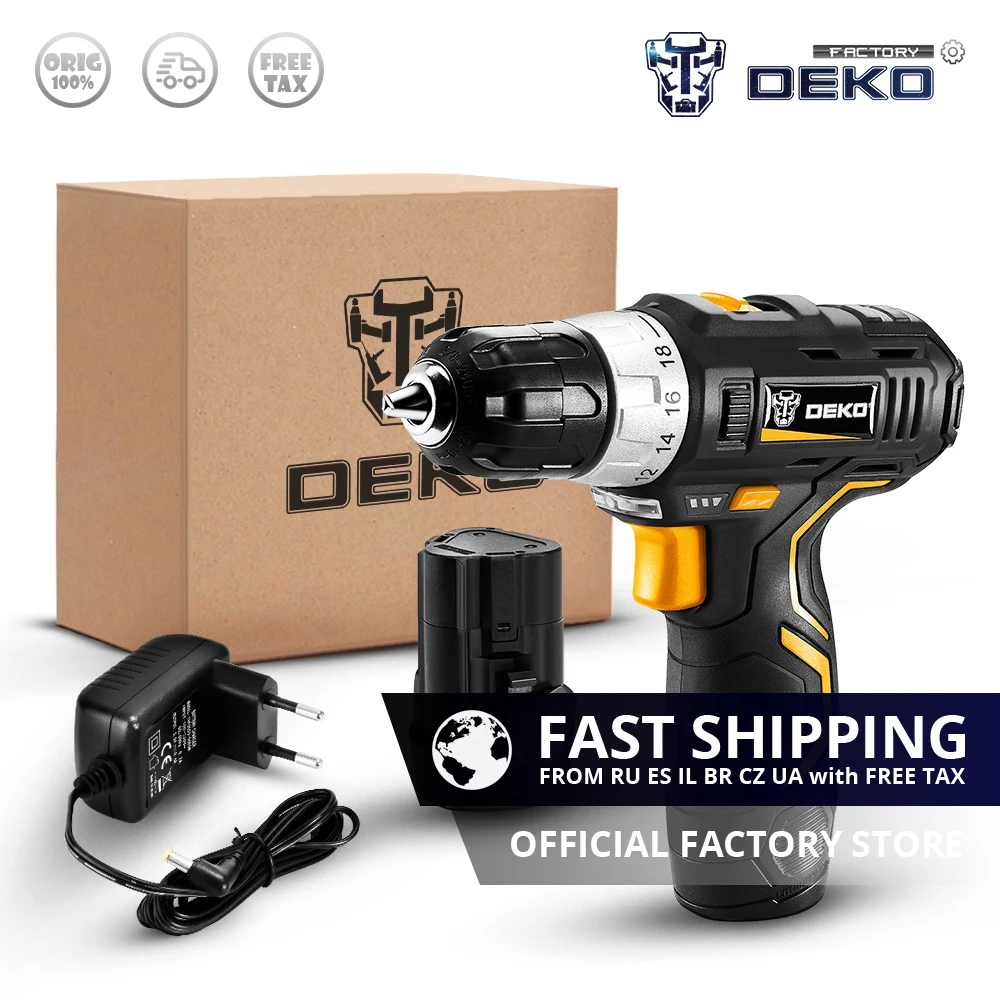 Электрическая отвертка DEKO GCD12DU3 12V MAX Заводская розетка литиевая батарея мини