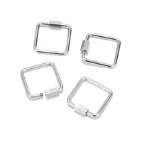5pcs stainless steel screw locking charm square oval rectangle shape link charms loose connectors pendant for diy jewelry making