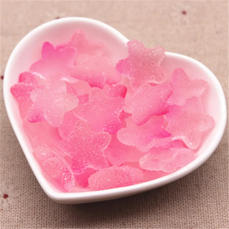 gradient hot pink 20 шт 17*18 мм Единорог Цвет Смола звезда Flatback Кабошон Моделирование Мягкие конфеты еда Искусство DIY чехол для телефона заколки украшения - Цвет: gradient hot pink