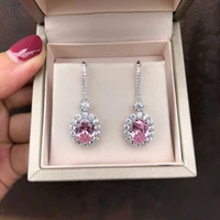 female luxury earrings shine aaa zircon drop earring for women wedding fashion big dangle earrings girlfriend jewelry