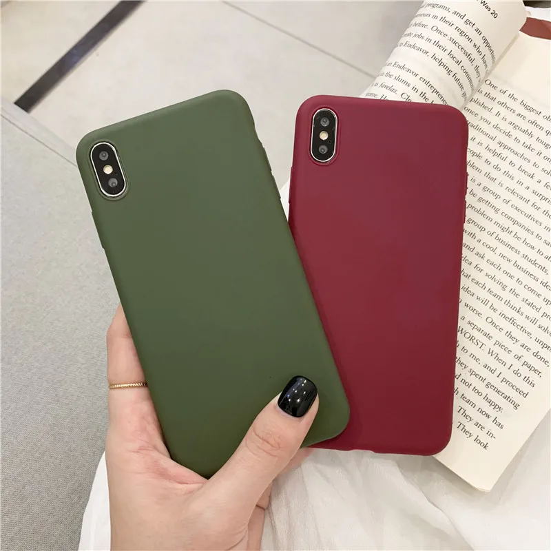 Одноцветные силиконовые чехлы для пар iphone XR X XS Max 6 6S 7 8 Plus чехол телефона милый