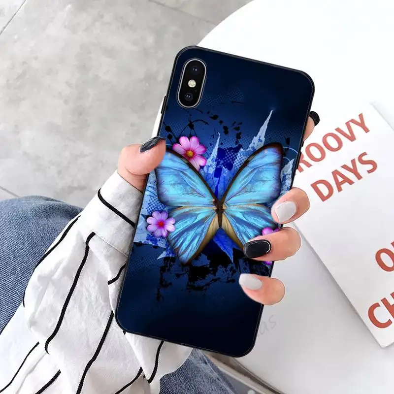 

Butterfly High quality painting Phone Case for iPhone 11 12 mini pro XS MAX 8 7 6 6S Plus X 5S SE 2020 XR