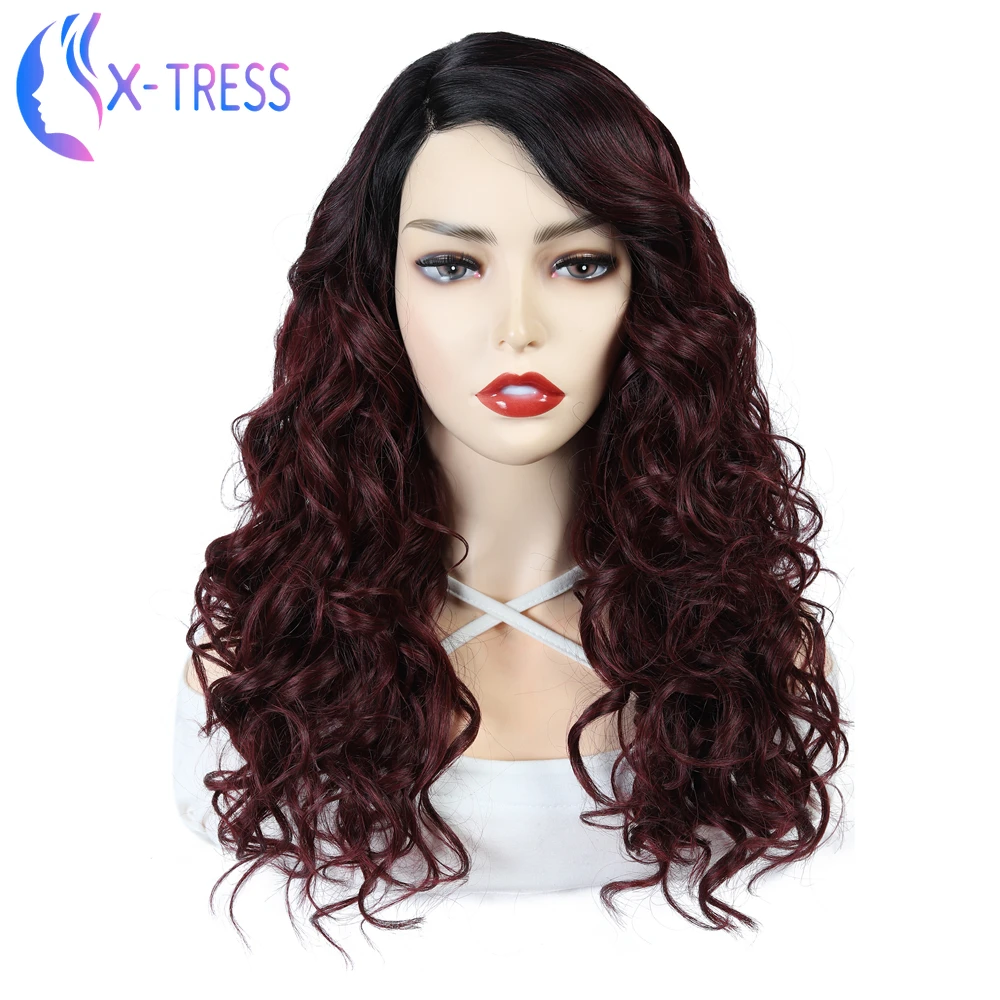Парик из синтетических волос X Tress средней длины цветные синтетические волосы для