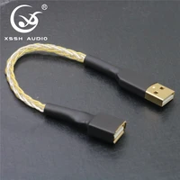 xssh diy pure copper silver ofc usb a male to usb a female audio cable cord wire for laptop pc dac