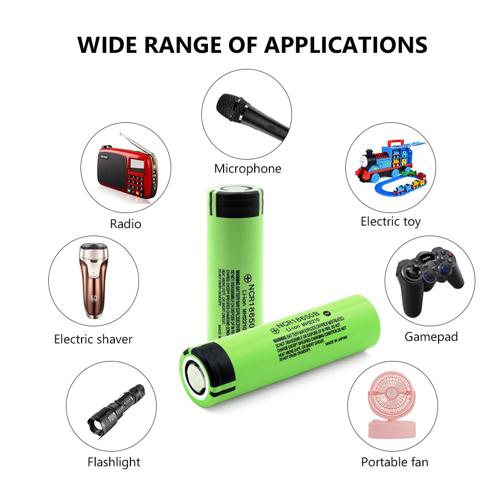 

Panasonic Original 18650 battery 3400mah 3.7V high-current battery ncr18650B Rechargeable batteries Li ion For Flashlight