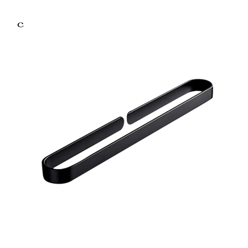 

Square Towel Bar Black Space Aluminum Wall Mounted Washroom Single Towel Rack Hanging Holder Accessories Bathroom Towel Holder