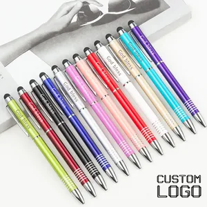 Гравировочная шариковая ручка, металлический стилус для сенсорного экрана, универсальная роликовая ручка, канцелярские принадлежности, новинка, подарок, офисный материал, школьные принадлежности