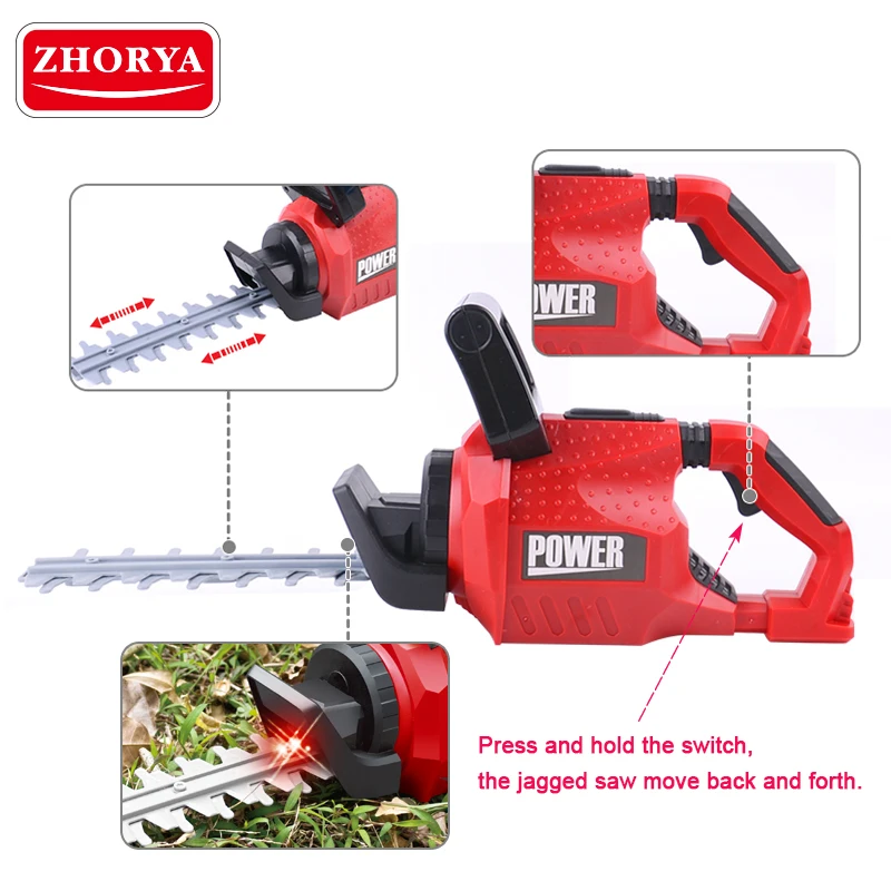 

Zhorya Garden Tool Rotating Chainsaw with Sound Lawn mower Pretend Play Power Tool Toys Repair Tools for Boys Children