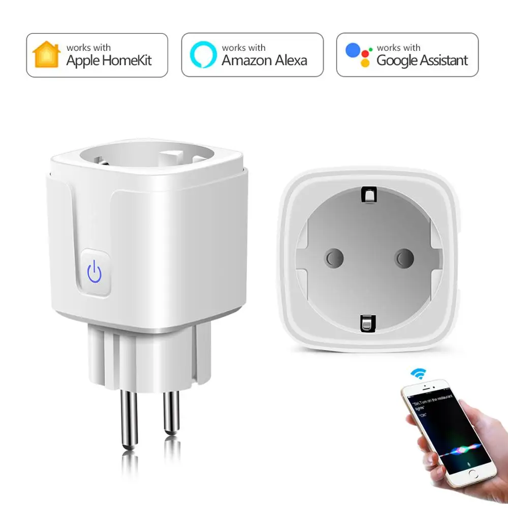 

Smart Home Apple Homekit/Tuya Smart Socket EU Plug Network WiFi Outlet Use Siri Voice Control and Compatible Alexa /Google Home