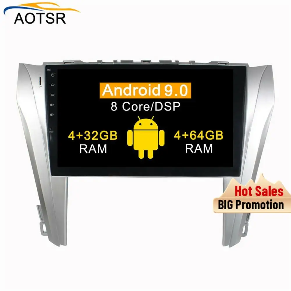 Автомобильный DVD плеер DSP 4 + 64G 2 din Android 9 0 для Toyota Camry 2014 2015 2016 2017 gps навигация стерео