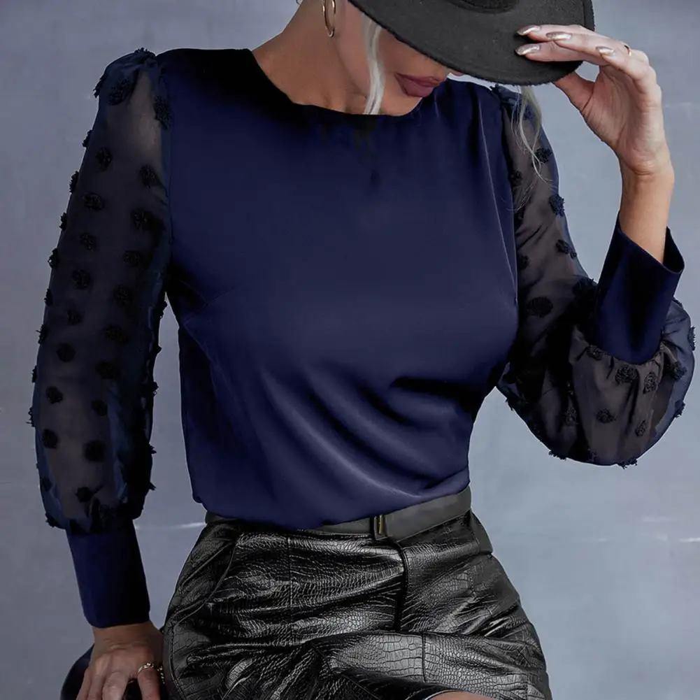 

Women Top All-match Female Blouse Fashion Ladies Women Stitching Blouse Shirt