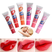 3 colors peel off liquid lipstick waterproof long lasting lip gloss base gel makeup tear pull lipstick
