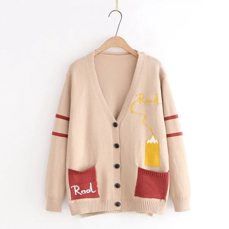 Kawaii girl Women Cashmere Sweater Knitted Cardigan Jumper Coat Cute Long Sleeve Large Size Warm Knit Cardigans |