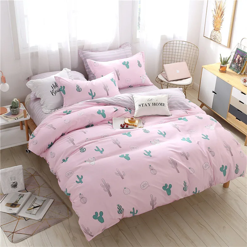 26 Bedding Set New Design 1Pcs Duvet Cover Plaid Stripes Quilt Cover Skin Care Cotton Bedclothes - Цвет: 26