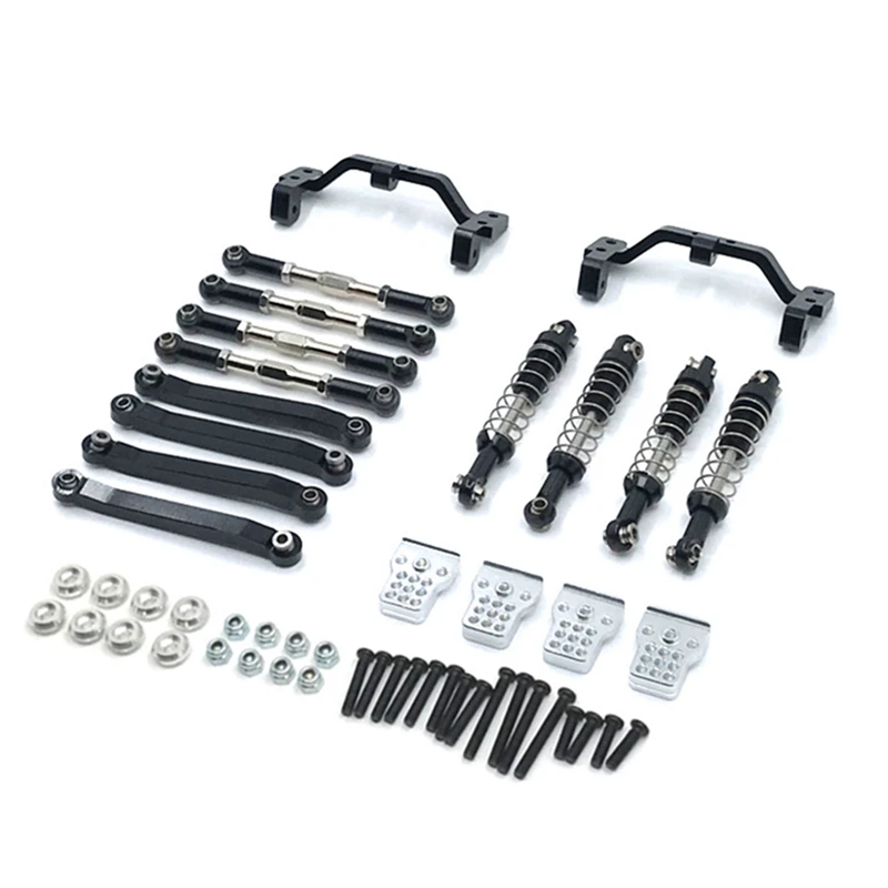 

1 Set Metal Steering Servo Fixed Mount Bracket Beam & 1 Set RC Car Pull Rod Link Tie Rod Shock Absorber