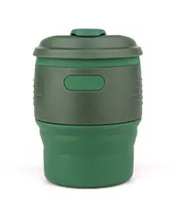 Folding Water Container Silicone Coffee Cup Multifunctional Large Size Tea Cup Kitchen Supplies Insulation Outdoor Drinking Cups - Цвет: Зеленый