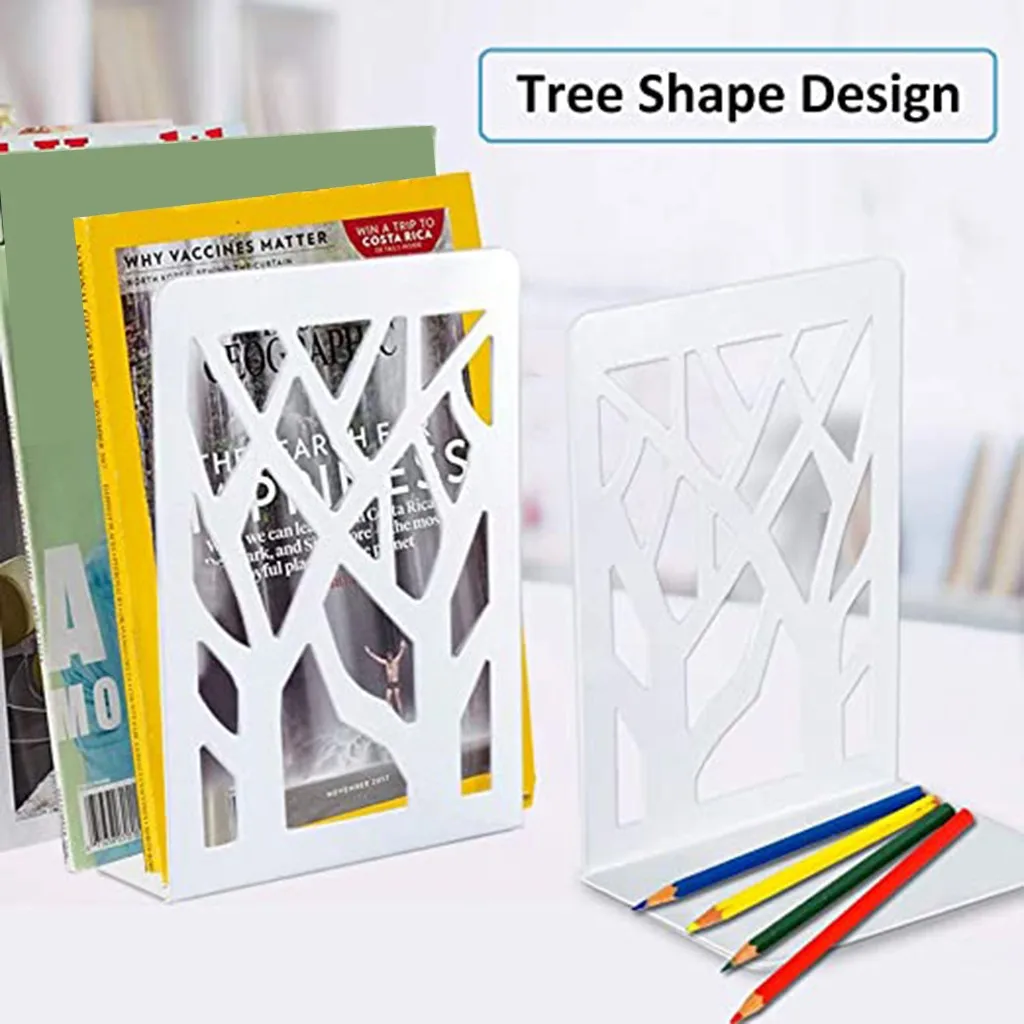 Белый металлический нескользящий кронштейн для книг Тяжелая подставка