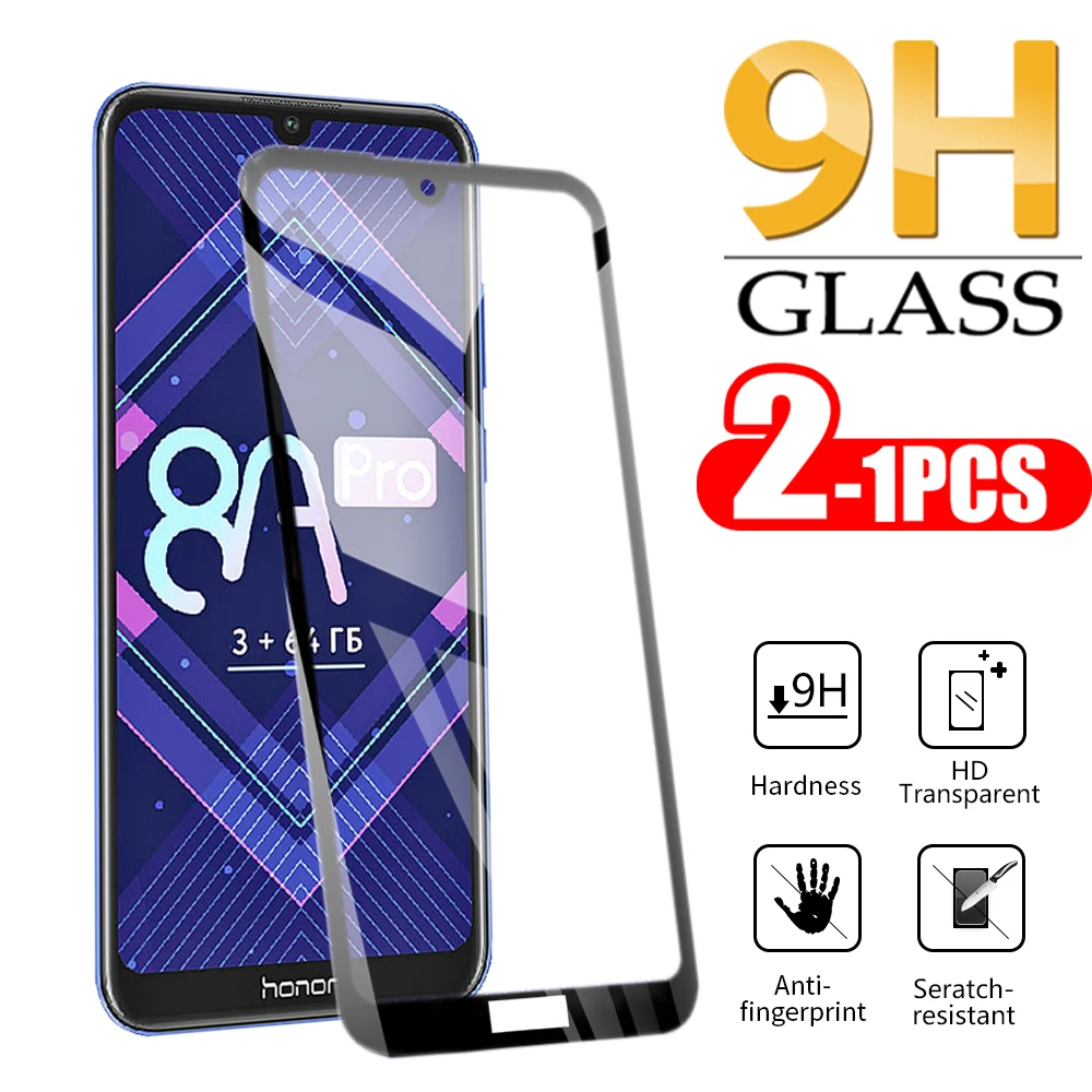 Лучшие цены 1 2 шт Защитное стекло для Huawei Honor 8A 8S 8C защитное закаленное Pro