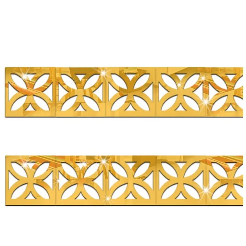 C Gold Waist line 30 шт. 5*5 см DIY линия талии 3D Зеркальная Наклейка современный акриловый настенный Декор украшение комнаты стикер стены s для детской комнаты гостиной - Цвет: C Gold Waist line