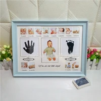 baby one year old photo frame export hand foot printing oil photo frame 12 months growth souvenir creative wall hanging photo