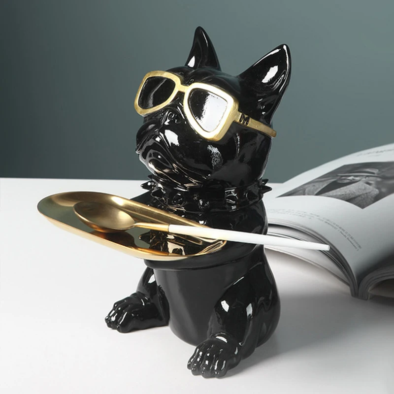 

Фигурка бульдога, Креативные украшения из смолы, Животное украшение, роскошный скандинавский домашний декор для гостиной, Vestibule Door лоток дл...